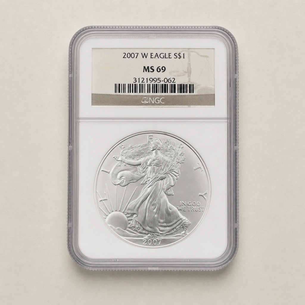 2007 1oz Silver American Eagle NGC MS69