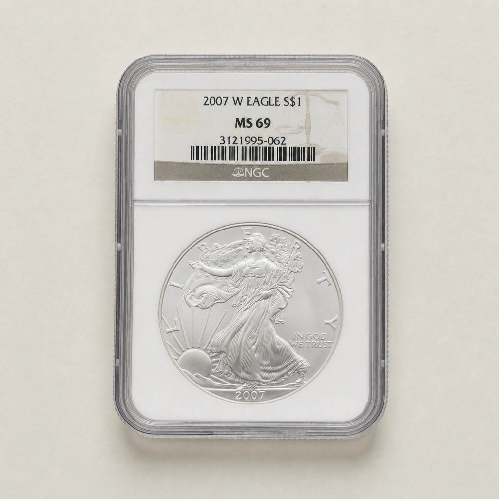 2007 1oz Silver American Eagle NGC MS69