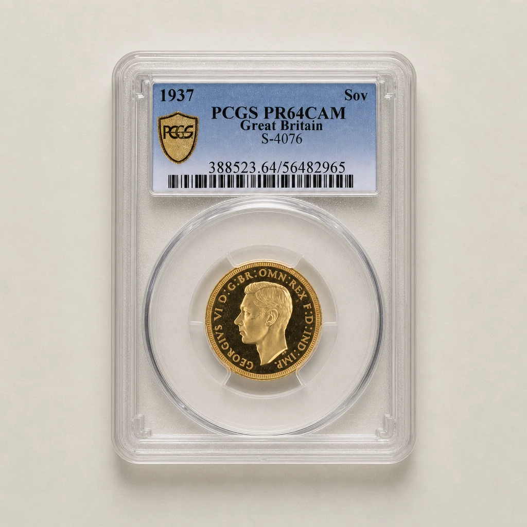 1937 Gold Proof Sovereign PCGS PR64 (CAM)