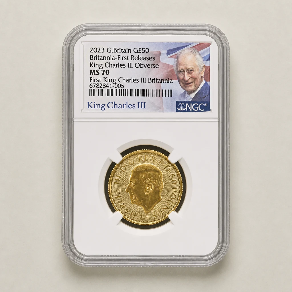 2023 1/2oz Gold Britannia First KCIII NGC MS70