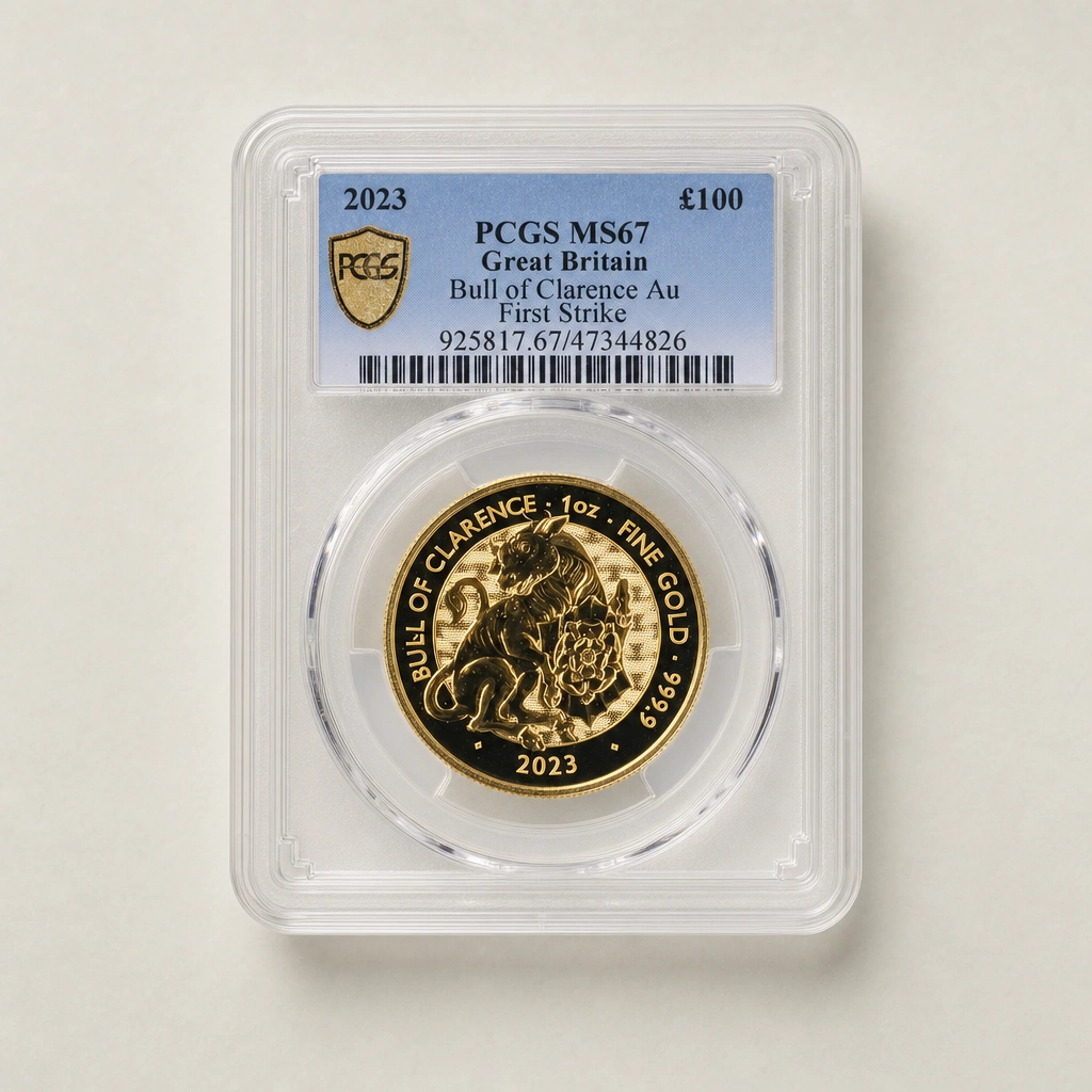 2023 1oz Gold The Queen's Beasts Black Bull of Clarence PCGS MS67