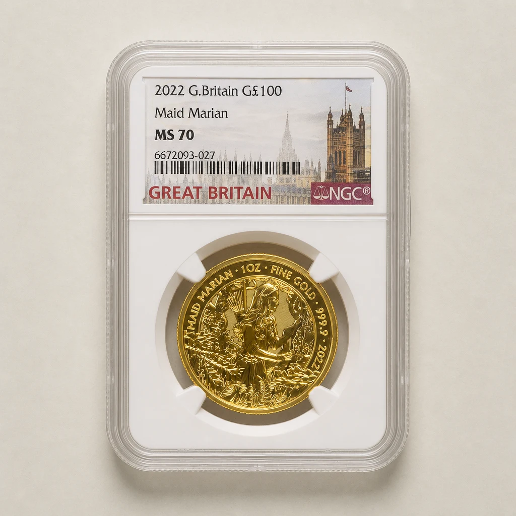 2022 1oz Gold Myths & Legends Maid Marian NGC MS70