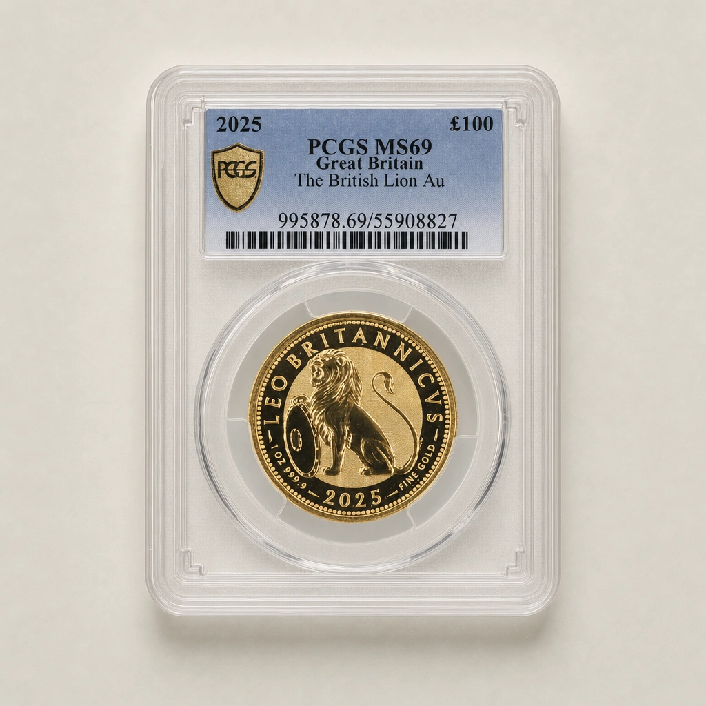 2025 1oz Gold The British Lion PCGS MS69