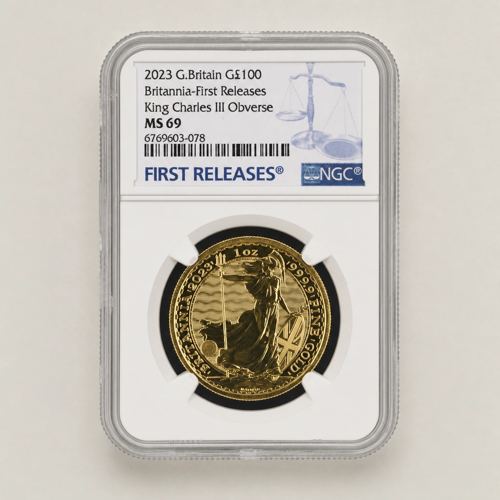 2023 1oz Gold Britannia KCIII Obverse NGC MS69