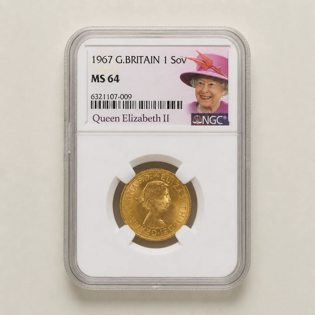 1967 Gold Sovereign NGC MS64