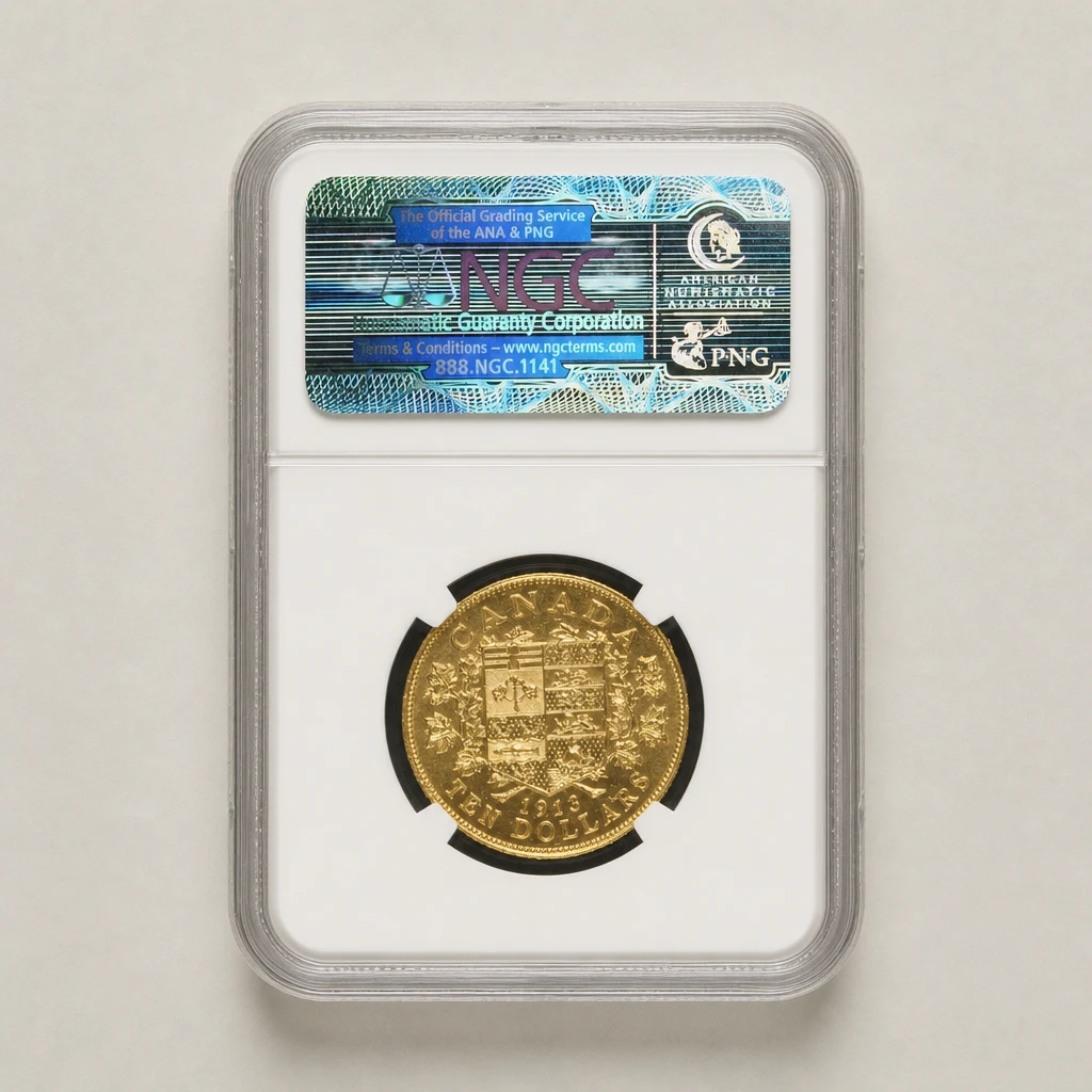 1913 1oz Gold Bank of Canada Hoard NGC MS63