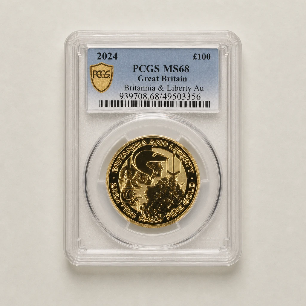 2024 1oz Gold Britannia & Liberty PCGS MS68