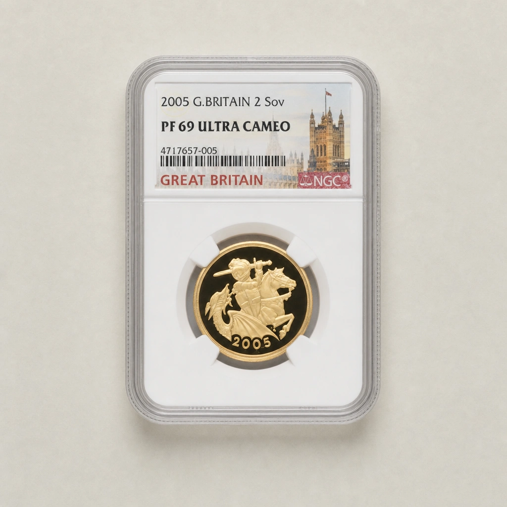 2005 Gold Double Sovereign Proof NGC PF69 (UCAM)