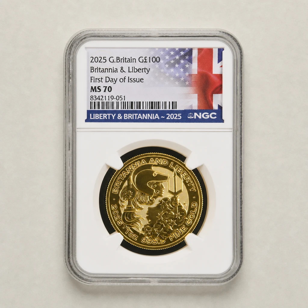 2025 1oz Gold Britannia & Liberty NGC MS70