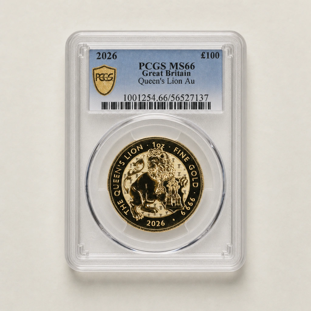 2026 1oz Gold The Tudor Beasts Queen's Lion PCGS MS66