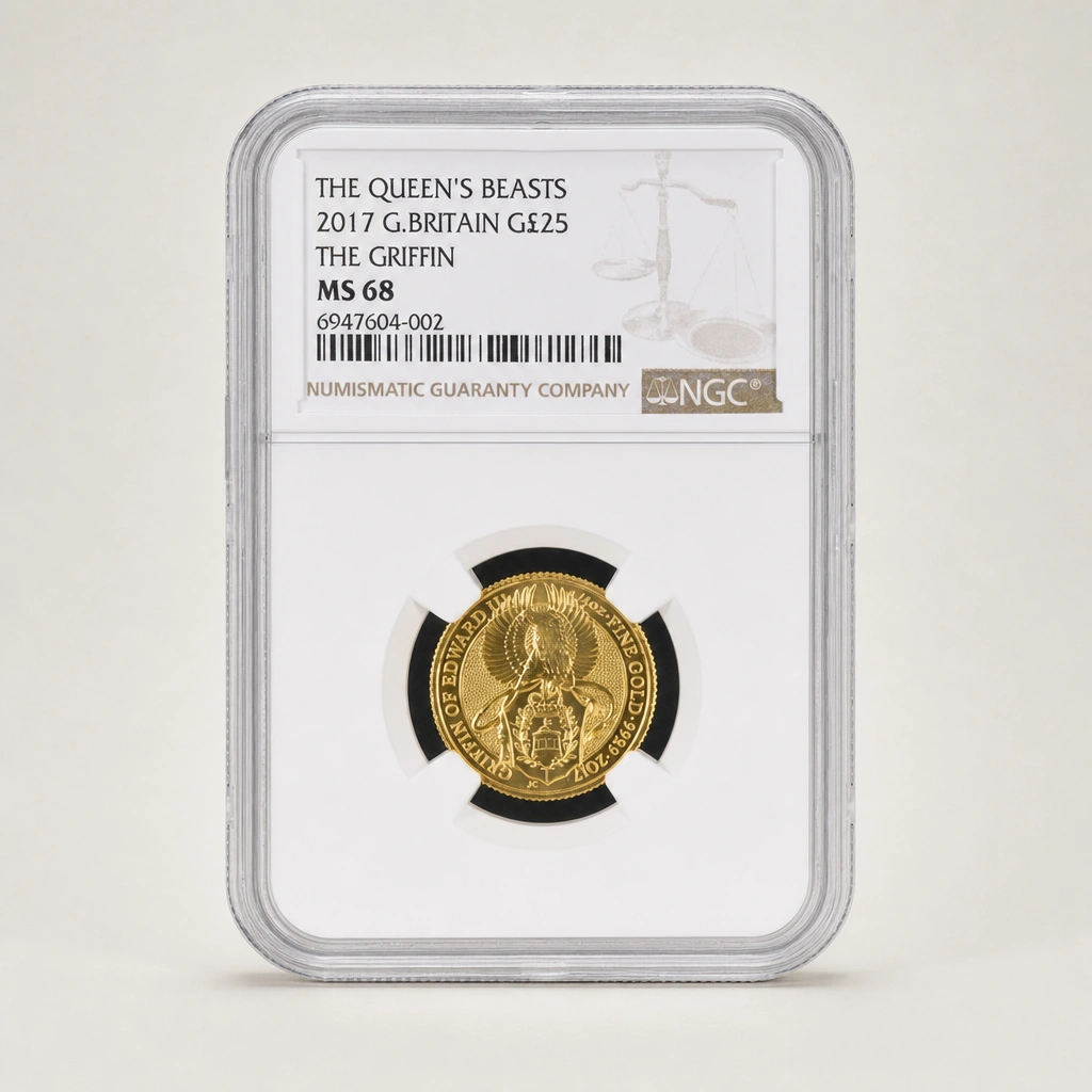 2017 1/4oz Gold The Queen's Beasts Griffin of Edward III NGC MS68