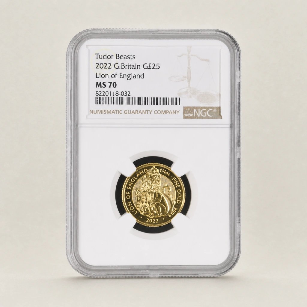 2022 1/4oz Gold The Tudor Beasts Lion of England NGC MS70