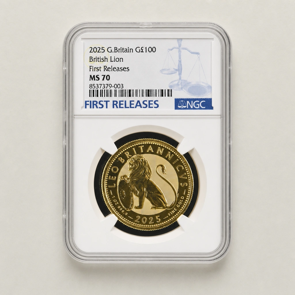 2025 1oz Gold The British Lion NGC MS70