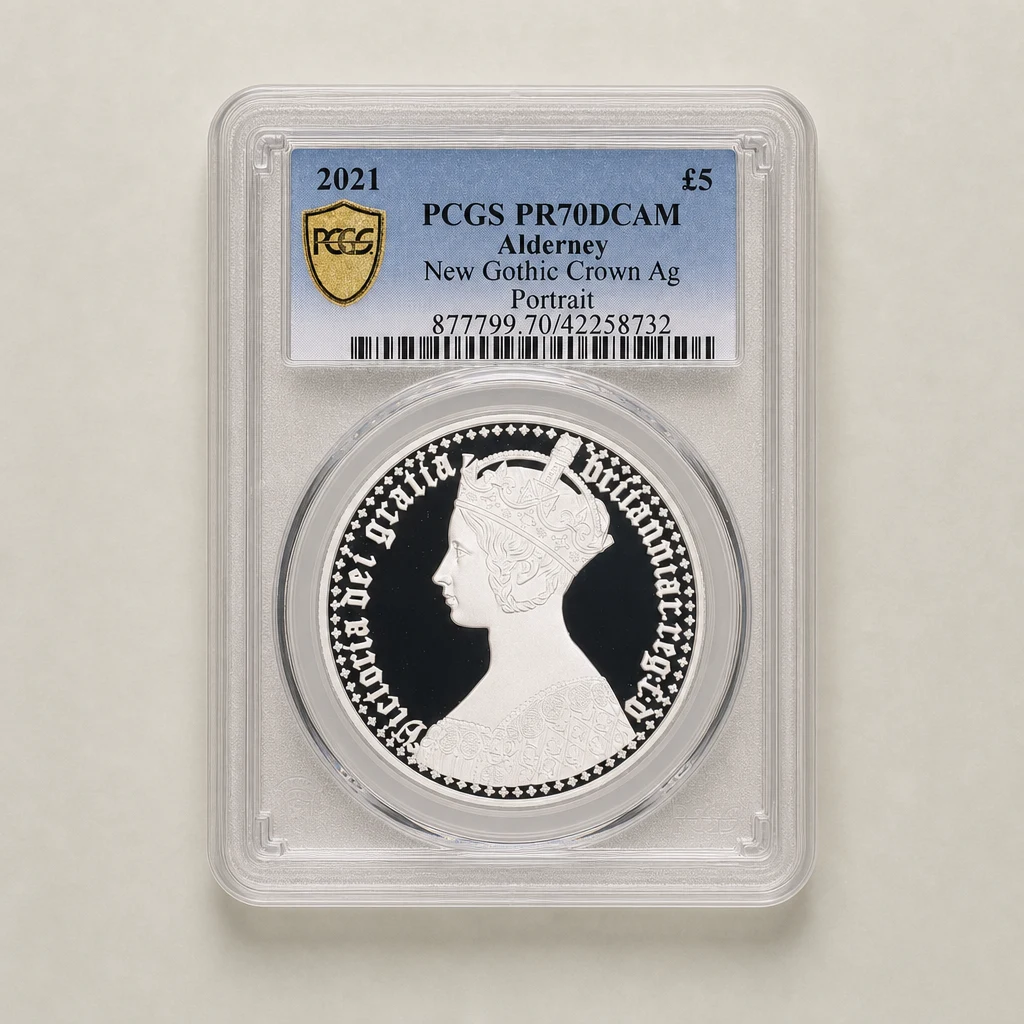 2021 2oz Silver Queen Elizabeth II Gothic Crown Proof PCGS PR70