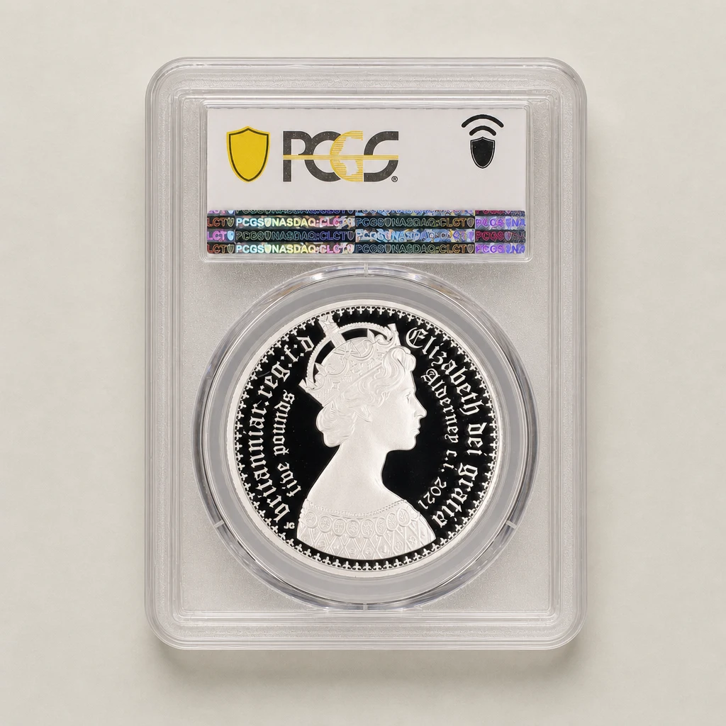 2021 2oz Silver Queen Elizabeth II Gothic Crown Proof PCGS PR70