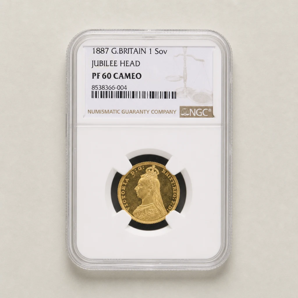 1887 Gold Proof Sovereign Jubilee Head NGC PF60 (CAM)