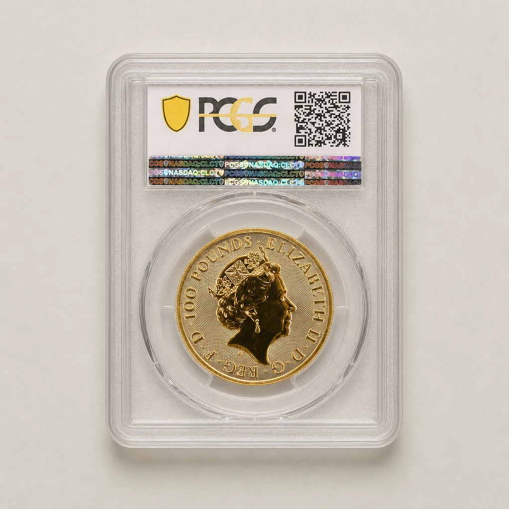 2020 1oz Gold The Queen's Beasts White Lion of Mortimer PCGS MS69