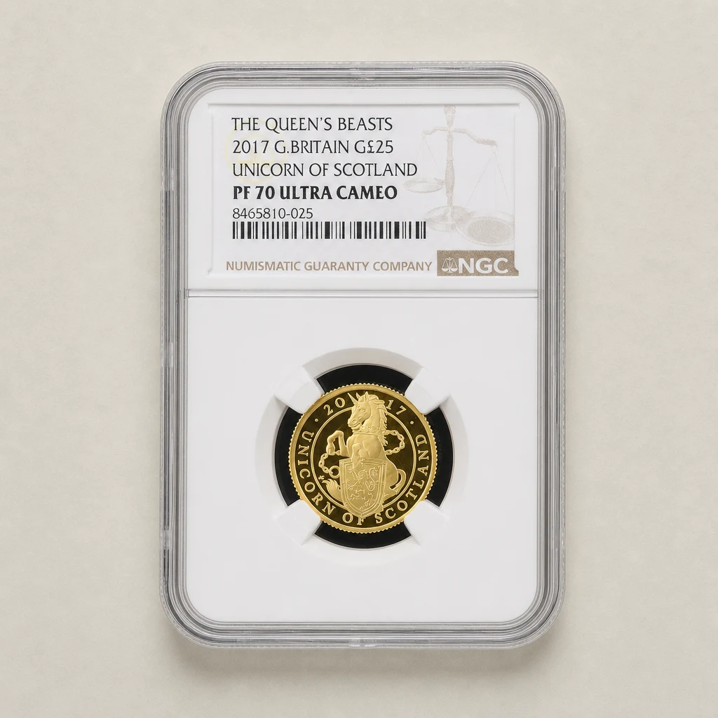 2017 1/4oz Gold Proof The Queen's Beasts Unicorn of Scotland NGC PF70 (UCAM)