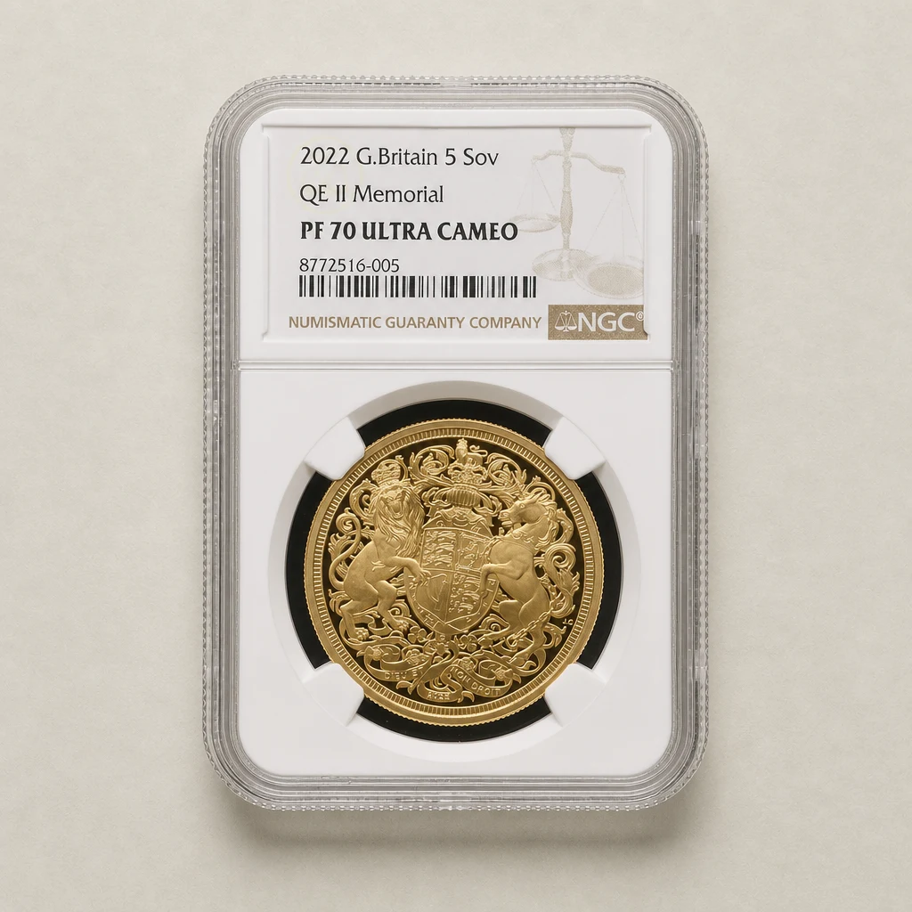 2022 Gold £5 QEII Memorial Proof NGC PF70 (UCAM)