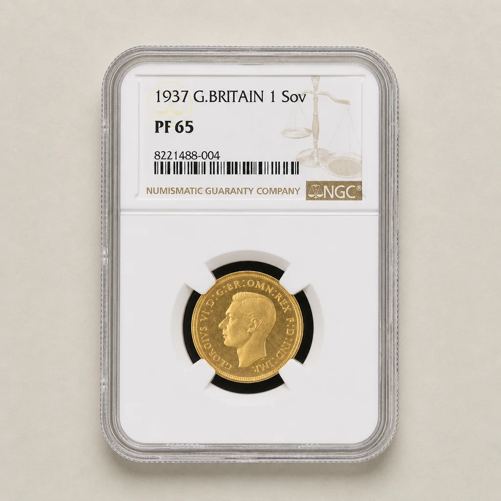 1937 Gold Proof Sovereign NGC PF65
