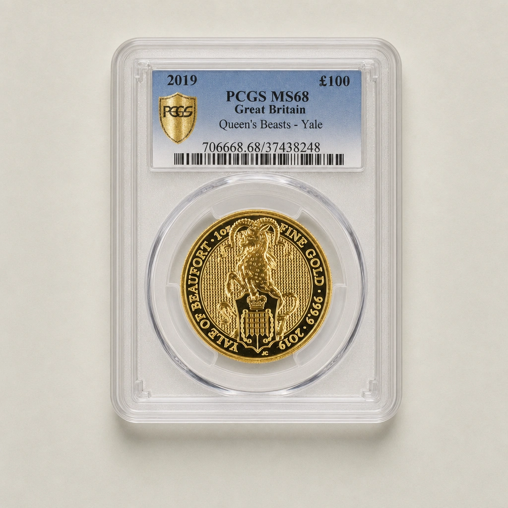 2019 1oz Gold The Queen's Beasts Yale of Beaufort PCGS MS68