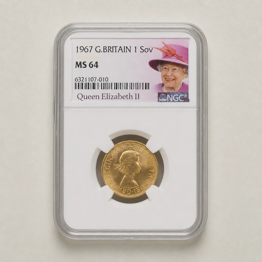 1967 Gold Sovereign NGC MS64