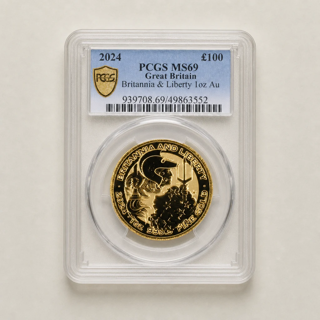 2024 1oz Gold Britannia & Liberty PCGS MS69