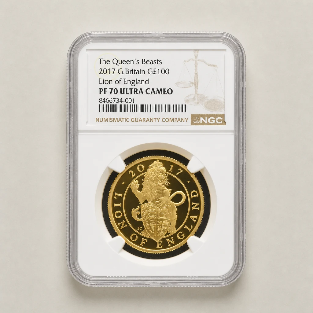 2017 1oz Gold Proof The Queen's Beasts Lion of England NGC PF70 (UCAM)