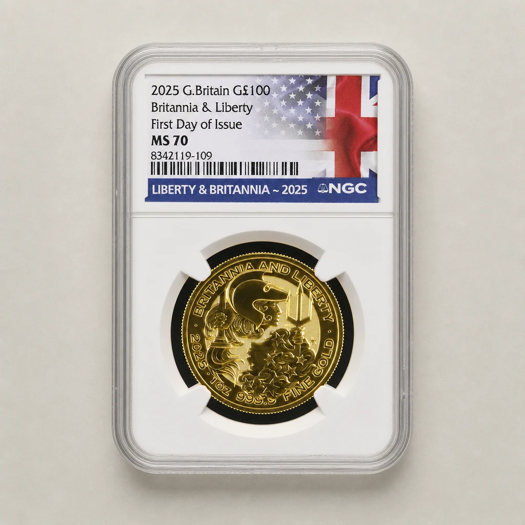 2025 1oz Gold Britannia & Liberty NGC MS70