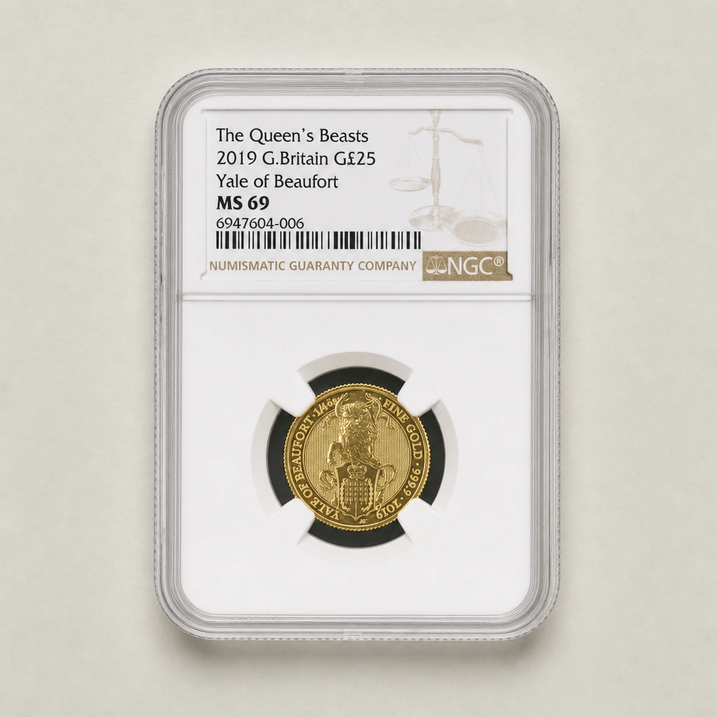 2019 1/4oz Gold The Queen's Beasts Yale of Beaufort NGC MS69