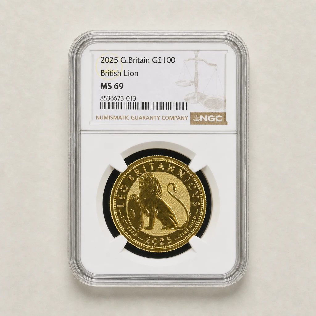 2025 1oz Gold The British Lion NGC MS69