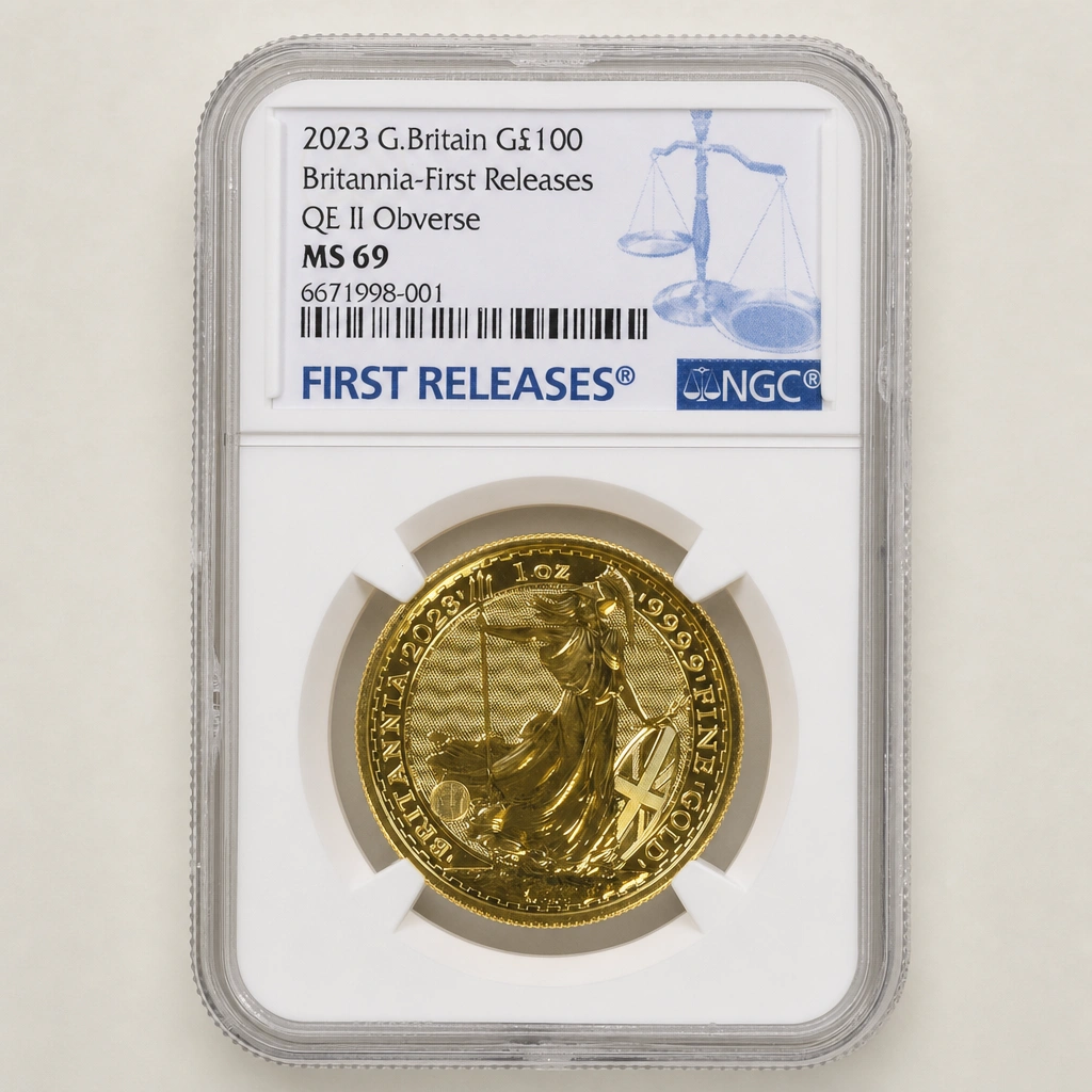2023 1oz Gold Britannia QEII Obverse NGC MS69