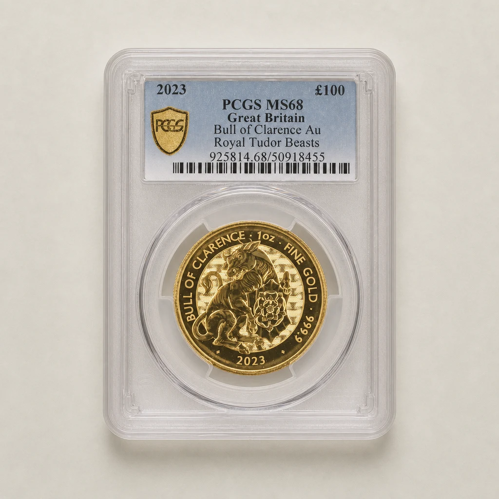 2023 1oz Gold The Tudor Beasts Bull of Clarence PCGS MS68