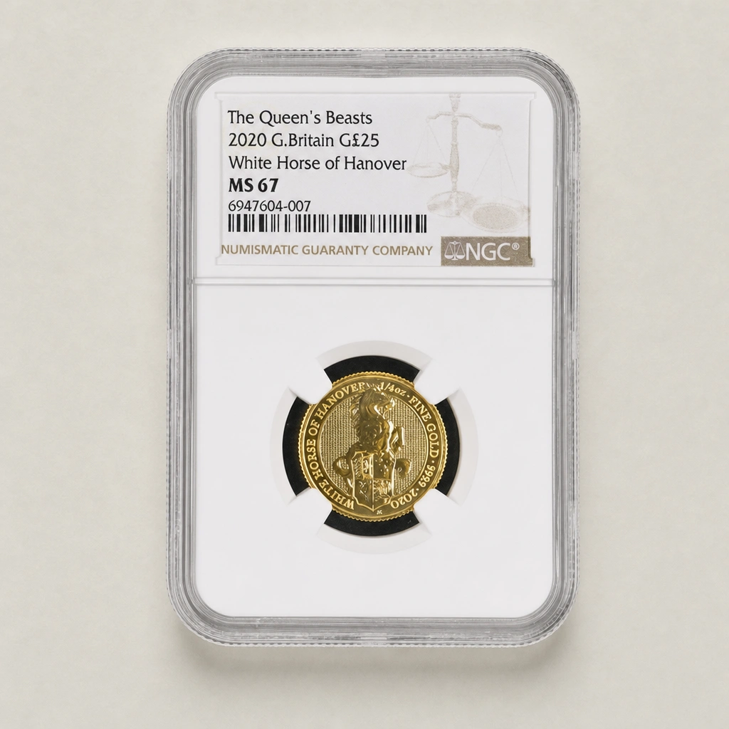 2020 1/4oz Gold The Queen's Beasts White Horse of Hanover NGC MS67