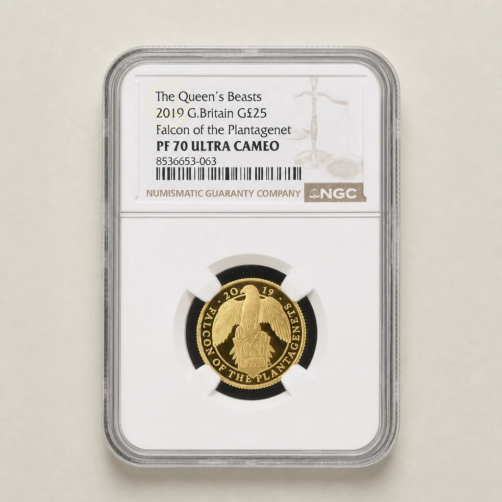 2019 1/4oz Gold Proof The Queen's Beasts Falcon of the Plantagenets NGC PF70 (UCAM)