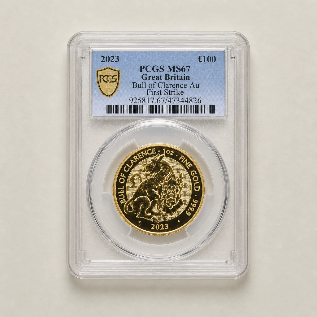 2023 1oz Gold The Tudor Beasts Bull of Clarence PCGS MS67