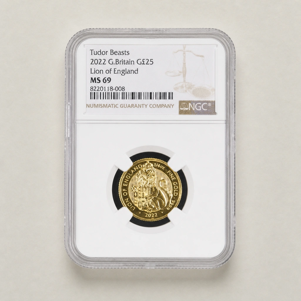 2022 1/4oz Gold The Tudor Beasts Lion of England NGC MS69