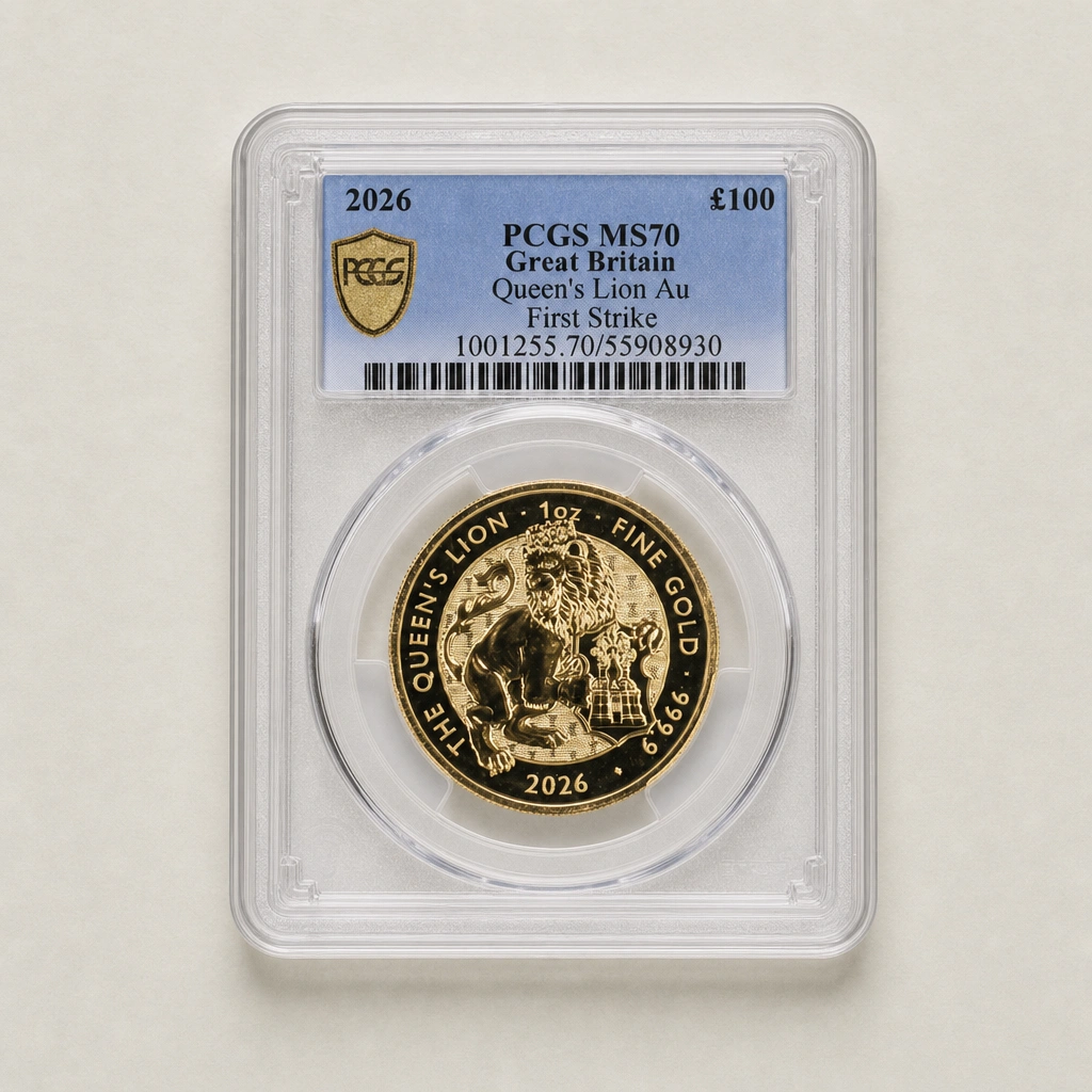 2026 1oz Gold The Tudor Beasts Queen's Lion PCGS MS70
