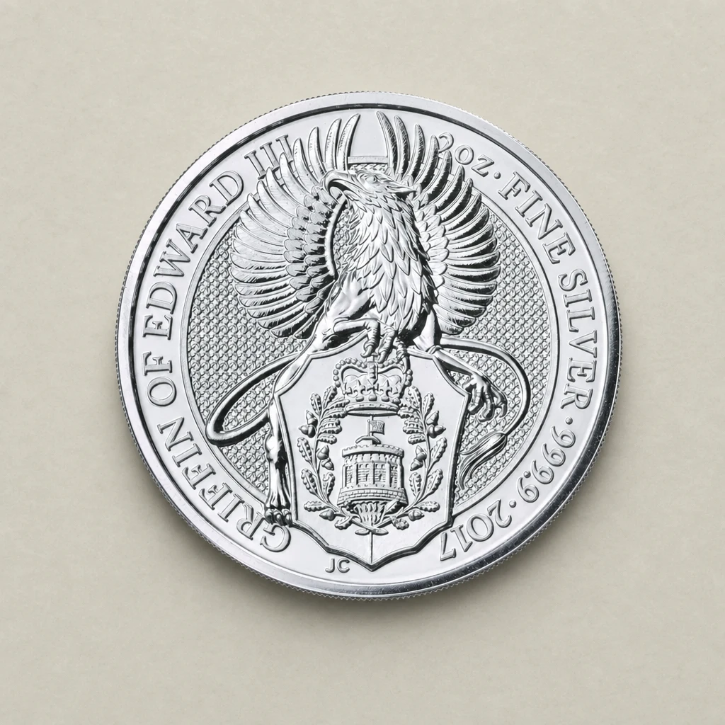 2017 2oz Silver The Queen's Beasts Griffin of Edward III