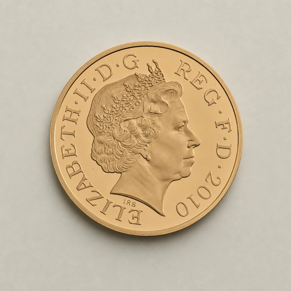 2010 Gold £5 Restoration of the Monarchy Proof